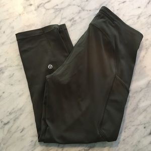 Lululemon Olive Crop Running Leggings